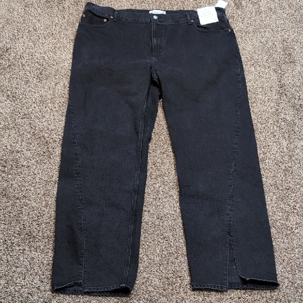 Abercrombie And Fitch The 90's Relaxed High Rise Black Jeans Plus Size 20 NEW